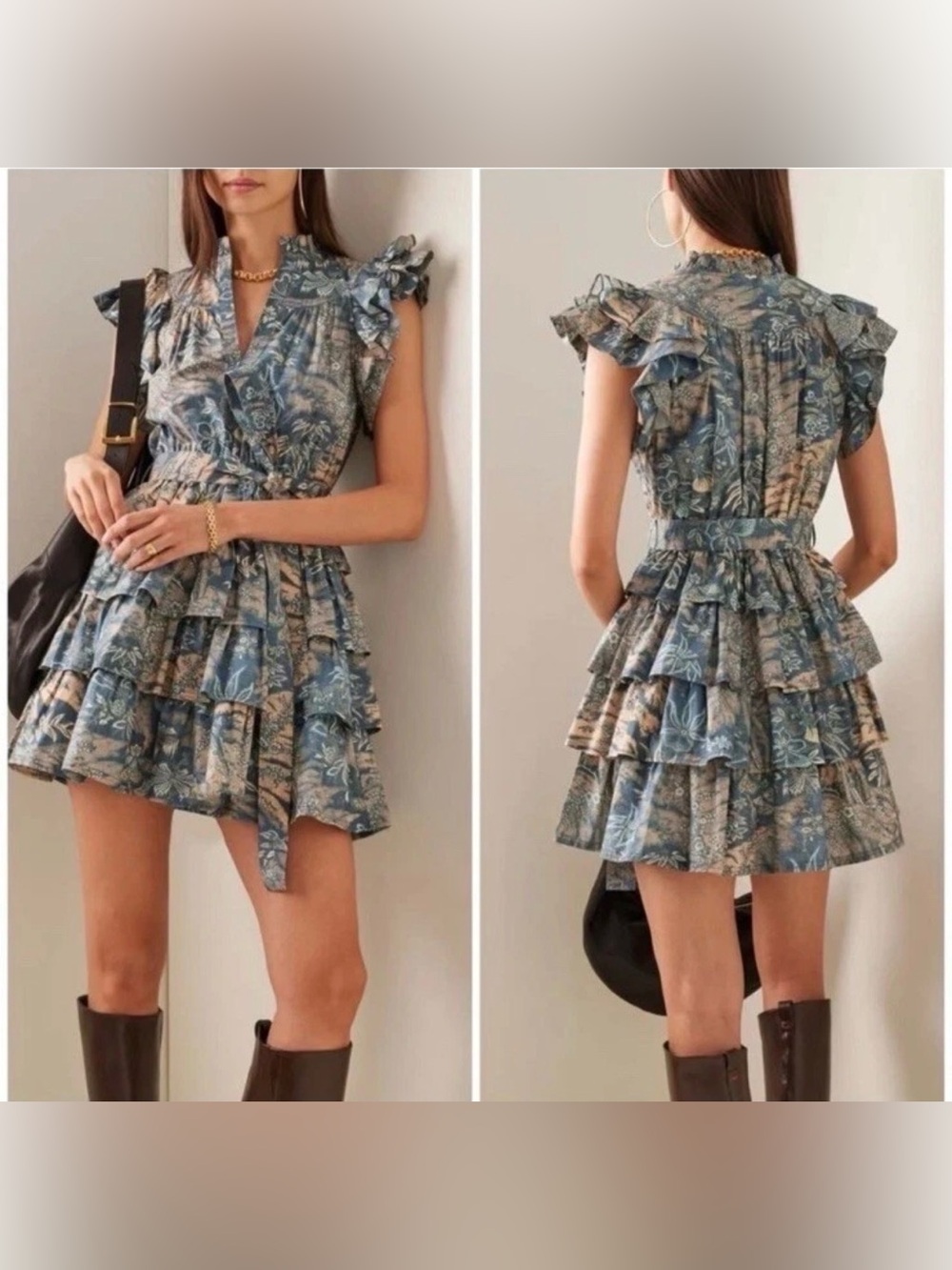 Ulla Johnson Lulua Floral Ruffle Mini Dress Waimea Size 8
